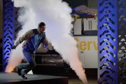 A screen shot of Cat's new recruitment video for technicians, in which techs compete in reality-TV-style challenge.