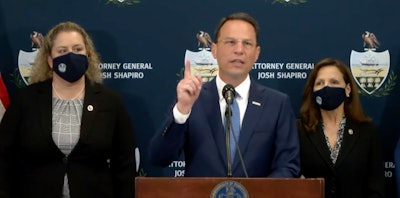 Pennsylvania Attorney General Josh Shapiro announces charges in 'the largest prevailing-wage case in U.S. history.'