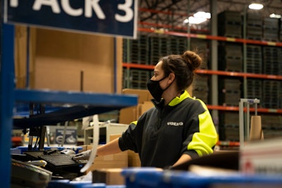 Volvo employee at parts distribution center
