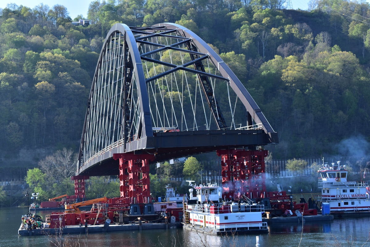 Bridge floated 1 mile down Ohio River to new home Equipment World