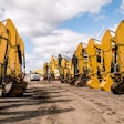 Auction ground of heavy duty equipment