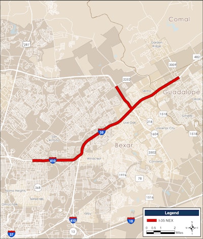 i35 in texas map