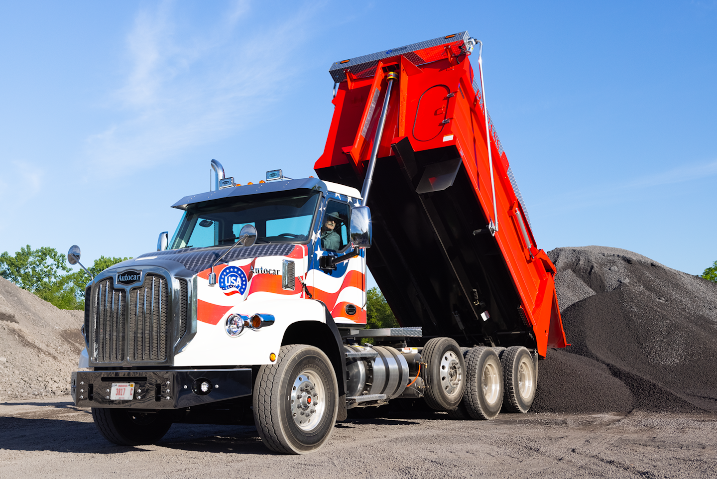 The Autocar Badass truck is outfitted with an RS Godwin SCS dump body and features Hardox steel.