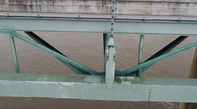 Bridge crack seen in drone footage