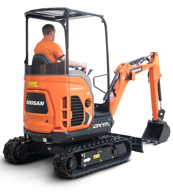 The electric Doosan 1.7-ton DX17Z was shown as a prototype at last year's ConExpo.