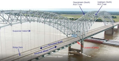 DeSoto Bridge fracture Memphis