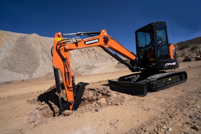 Doosan DX42-5K compact-excavator digging