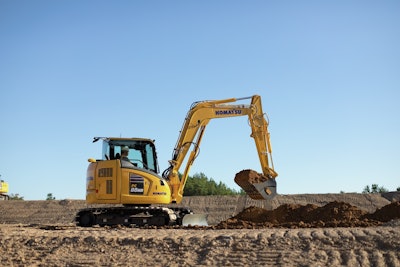 Komatsu PC88MR-11 compact excavator digging