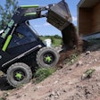 kovaco skid steer dumping dirt