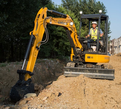 LiuGong 9035EZTS compact excavator trenching