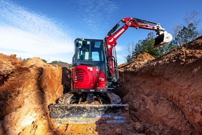 Yanmar ViO35-6A compact excavator in trench