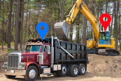 dump truck and excavator