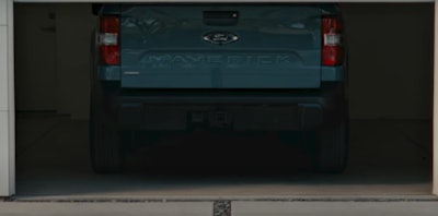 Ford Maverick is teased here in a video released by Ford on Thursday. But there's already a hitch--literally. Look below the tailgate. There's a hitch where the license plate would ordinarily go. Wonder what Ford has up their sleeve to handle that? Tune into the reveal on June 8 to find out.