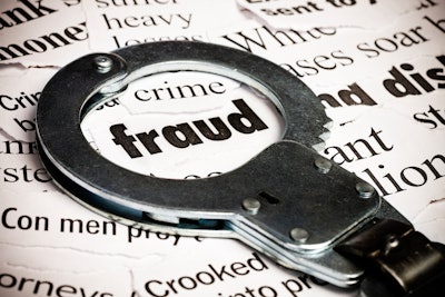 handcuff over the word fraud