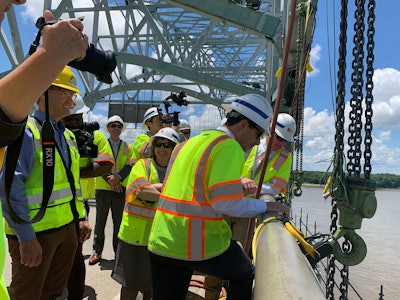 Buttigieg inspects closed de Soto Bridge