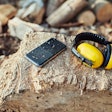 Cat S62 phone on rock