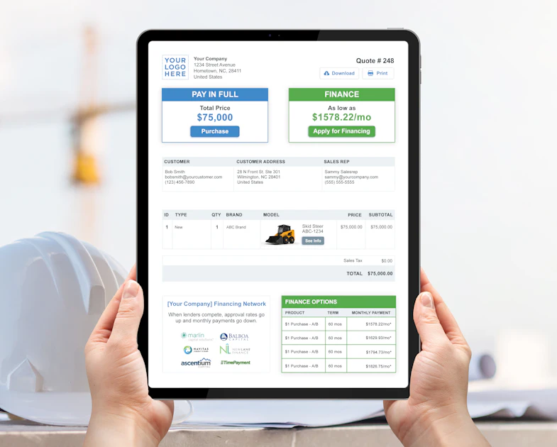 Click Finance Click-And-Finance-It Approvals That Never Leave Your Site | Equipment World
