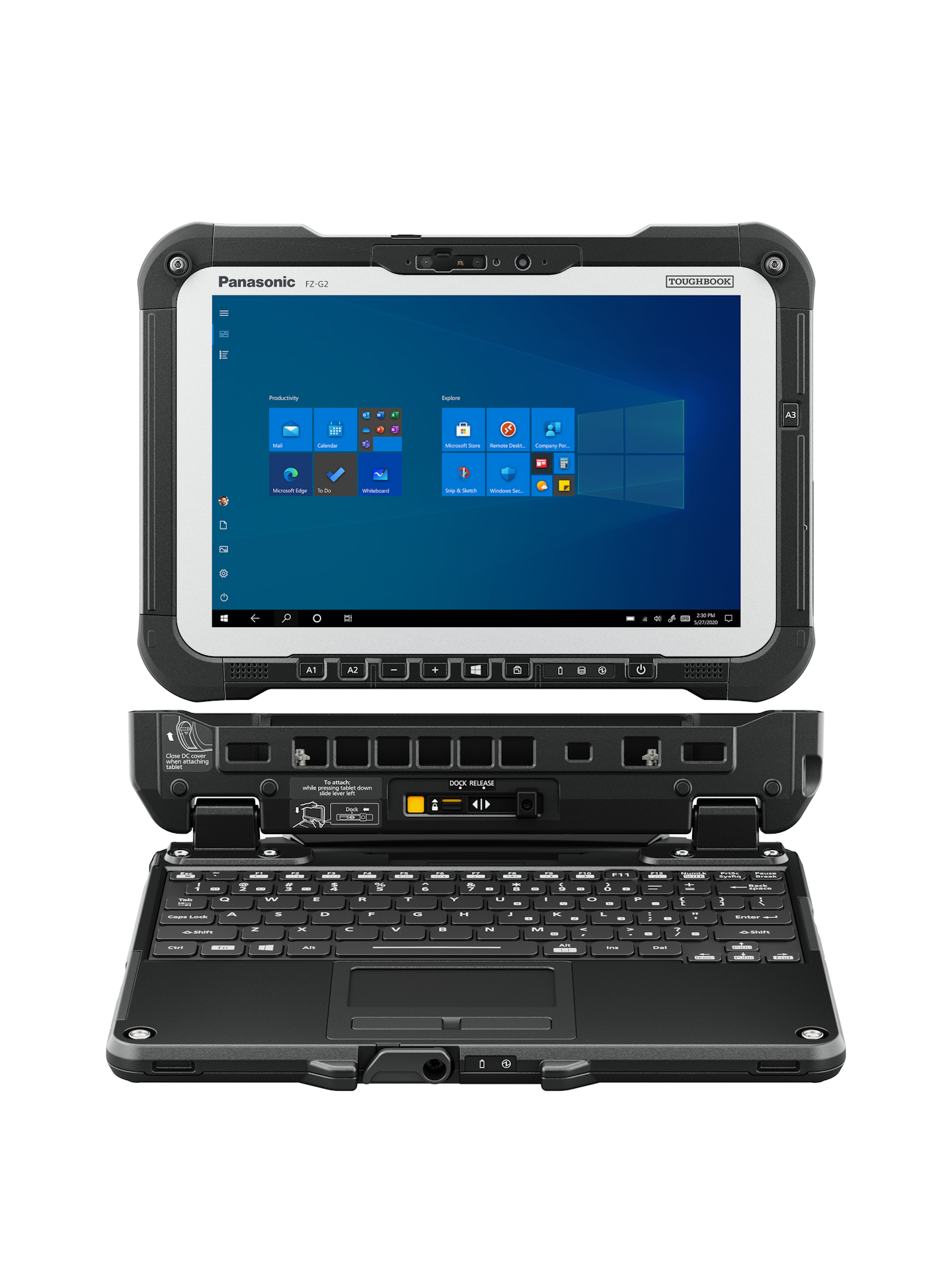  The Panasonic Toughbook G2 can be run entirely in tablet type or be coupled with a keyboard.