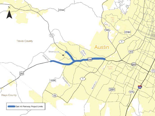 Oak Hill Parkway map