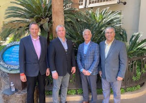 Left to right, Chris Nielsen, Allu project manager; Robert Cycon, Bejac vice president; Ron Barlet, Bejac president; and Edison Rocha, Allu vice president of distribution.