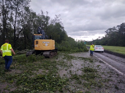 Hurricane Ida clearing debris I-10