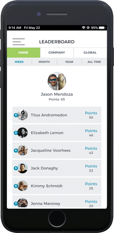 Rocket Start Leaderboard simulation on iOS