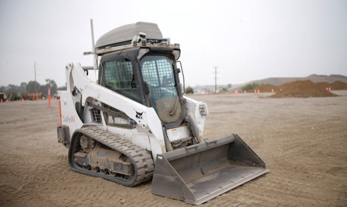 Skid steer outfitted with SafeAI technology