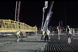 ADOT construction crew pouring concrete for phoenix bridge deck