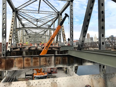 Brent Spence Bridge repair tractor trailer fiery crash