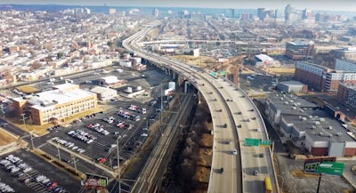 Aerial view of I-95 Wilmington Delaware