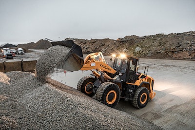 LiuGong 848H wheel loader gravel pile