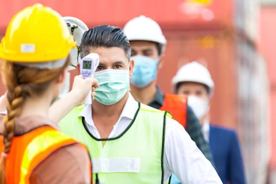 construction covid mask temperature check pandemic