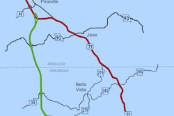 I-49 Missouri-Arkansas Connector route on a map
