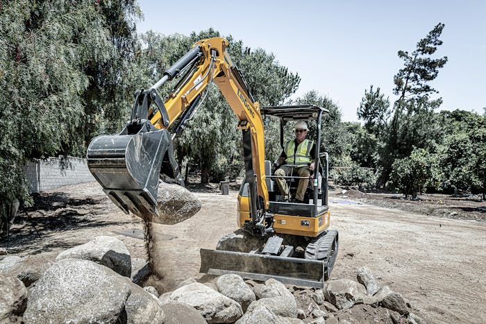 The zero tail-swing 20.4-net-horsepower LiuGong 9027F compact excavator debuted this September.