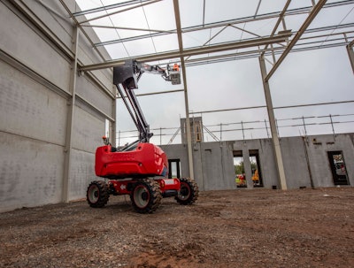 Manitou's articulated boom work platform goes electric with the ATJ60E.