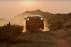 Not your grandpa's Chevy. The 2022 Chevy Silverado ZR2 is shown taking on a jump, the new norm it seems when it comes to flexing half-ton muscle.