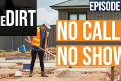 the dirt episode 40 no call no show text around a construction worker in safety vest and hard hat