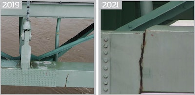 Memphis I-40 bridge crack photos