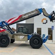 EquipmentShare's patriotically wrapped Genie GTH-1056 telehandler