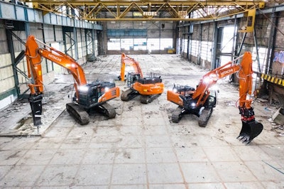 First Hitachi-built utility excavator for North American market ships from Japan.