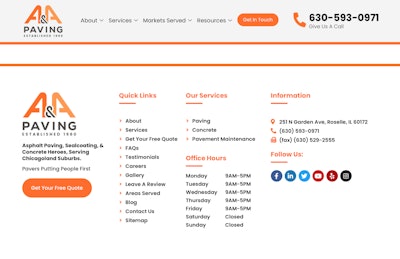 A&A Paving About Us Webpage