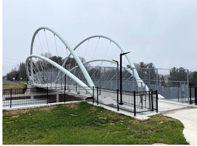 pedestrian bridge over the reconstructed Salem Parkway in Winston-Salem