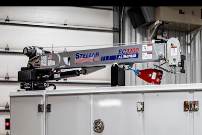 Stellar's EC3200 aluminum crane can lift 3,200 pounds