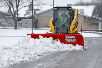 Western Prodigy skid steer snowplow