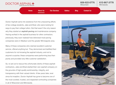 Doctor Asphalt About Us Webpage