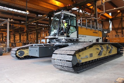 Liebherr LR 1400 SX Crawler Crane leaving the production facility.