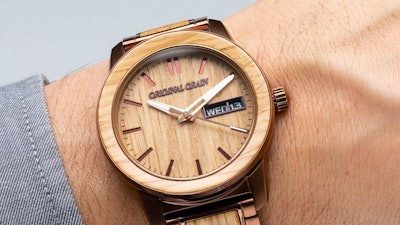 Original Grain's watch made out of reclaimed whiskey barrels.