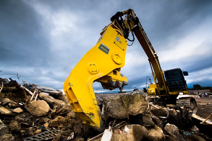 Epiroc Pulverizer excavator attachment crushing concrete
