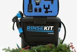 RinseKit Pro with garland and lights around it.