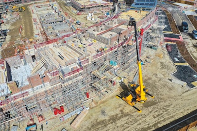 jcb rotating telehander on a jobsite
